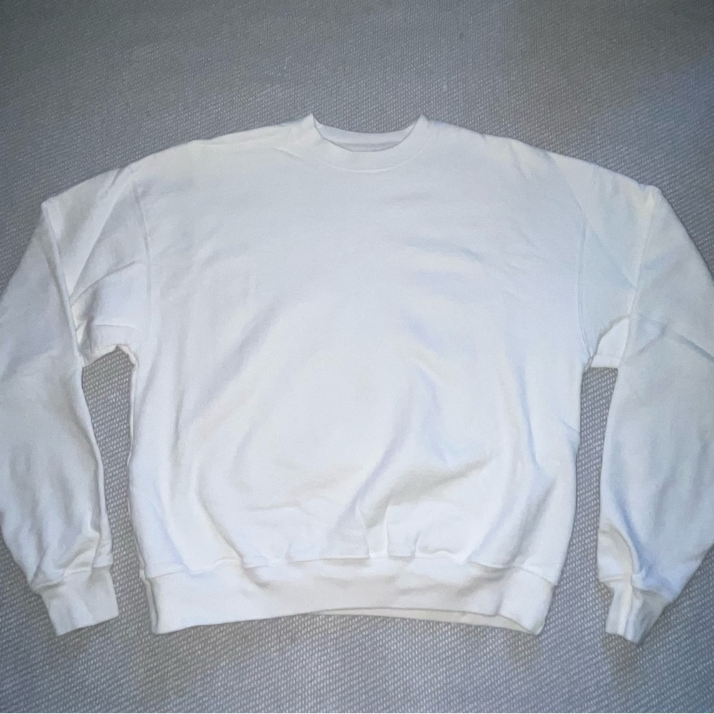 Women’s House Of Ph8 Basic Oversized Cream Crewneck Sweatshirt Sz Xs